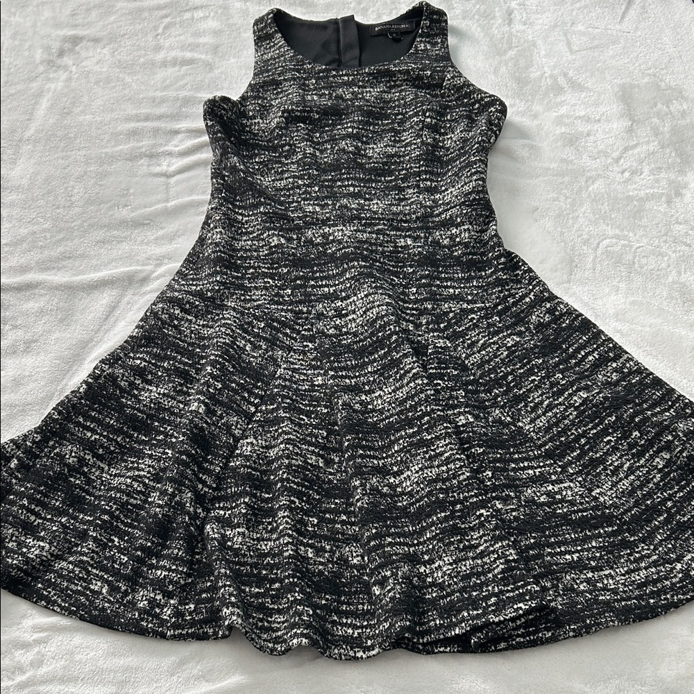 Banana Republic Black and White Textured Mini Dress